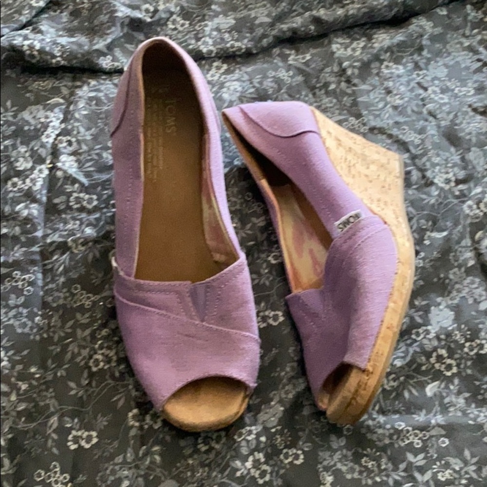 Purple Cork Toms Wedge